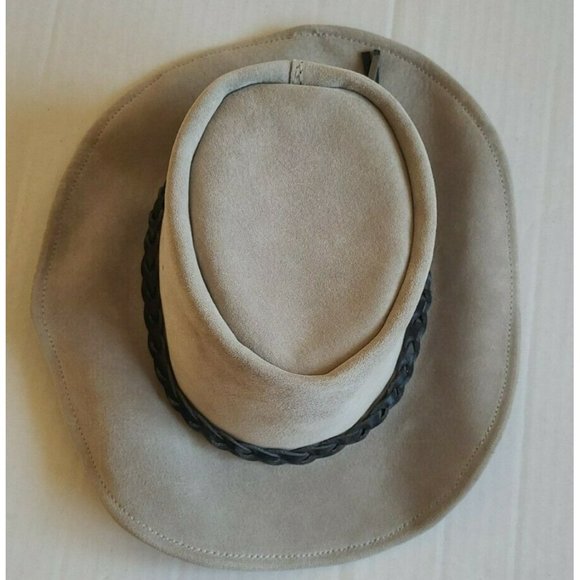 Walkabout Hats Gray Leather Outback Hat  -  Cowboy Hat Rodeo - Picture 6 of 8